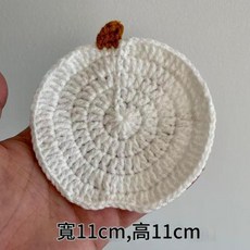 可愛風小花杯墊, 白色南瓜杯墊, 1套