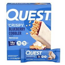 퀘스트 프로틴바 크리스피 52g 4개입 1팩 - 블루베리 코블러, 퀘스트 프로틴바 크리스피 52g 4개입 1팩 - 블루베