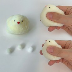 모찌삐약찐득볼 스트레스볼 인형 스퀴드 병아리 말랑이 키링 가방꾸미기 우정템 커플템, 모찌삐약찐득볼_병아리