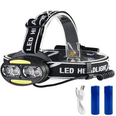 엘마운틴 4eye LED 충전식 헤드랜턴 + 18650배터리 2개, 엘마운틴 4eye 헤드랜턴 + 1200배터리 2개, 1개