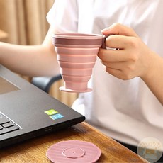 온빛마켓 접이식 실리콘컵 휴대용접이식컵, 그레이