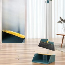 청소 빗자루 쓰레받기 물받이 바닥 쓰레기 삽 끈적임 방지 헤어 도구, 5. [딥씨블루 레귤러 스타일] 2종 세트..