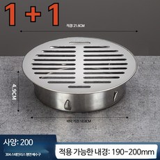 쭌스몰 배수 옥상 오수받이 캡 오물 방지 거름망 스테인리스 원형 막힘방지 직통형 1+1, 200mm 평면 201