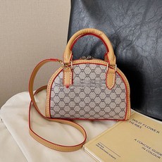 嗨購 DIY手工縫紉包包 手工材料包 自製印花手縫DIY材料包貝殼包單肩手提斜背包休閒簡約通勤包女潮, 卡其色材料包自己做, 1個