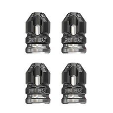 카템 알루미늄 투톤 타이어 밸브캡, 4개, 블랙 + 실버