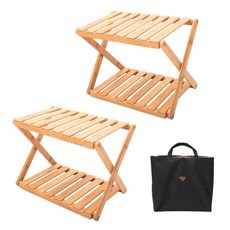 탑앤탑 2단 우드 쉘프 세트 (2개1세트) T1203129 대나무 선반 감성캠핑