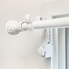 감성다는남자 안뚫어고리 버전4 2개 + 12자 커튼봉 세트, 화이트