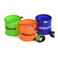 LEO 낚시 두레박 살림망 미끼통 밑밥통 부력살림망 어망 크릴가방 활어통 로프두레박 바다 민물, LEO두레박(오렌지1P)