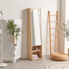 데코라인 르몽 틈새 수납 전신거울 화장대 400, 아카시아