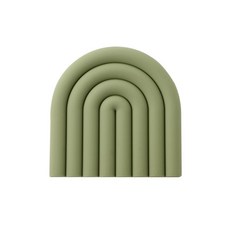 미끄럼 방지 무지개 모양 배치 실리콘 스택 매트 패드 단열 절연 커피 식기 받침, 15x15 cm, Gr n