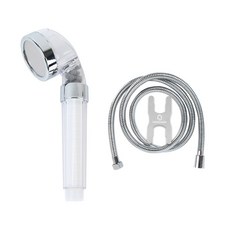 HOME DAUM 雨水壓力三段式安全過濾花灑頭（超薄型）+1.5m花灑軟管套組, 1套