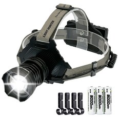 라이트헌터 XHP70.2 헤드랜턴 9000배터리세트 안전모클립세트 충전식 LED 낚시 해루질 작업용, 1개