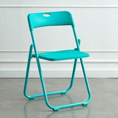 접이식 의자 등받이 접는 강당 원형 사무실 낮은 카페, 1인용, 정교하고 두껍고 강화된 수호호수블루