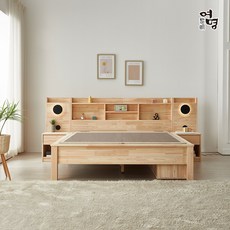 여명흙침대 더편백 홍맥반석 퀸 Q 원목돌침대, 나무색