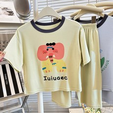 7A抗菌兒童優可絲家居服套裝男童薄款空調服韓版女童莫代爾睡衣夏
