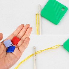 갈고리형 실끼우개 바늘실 꿰기 사각형 고리구멍 바늘귀꿰기 바늘실꿰기