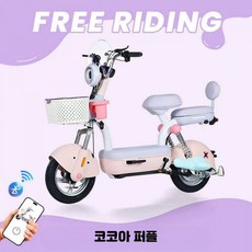 전동스쿠터 여성 레트로 전기자전거 출퇴근 배터리, 48Ah 퍼플 350W 블루투스 100마일, 강철