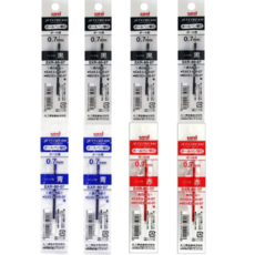 유니 제트스트림 3색펜 4색펜 멀티펜 리필심 SXR-80-38 SXR-80-05 SXR-80-07, 8개, SXR-80-07 혼합(흑4청2적2)