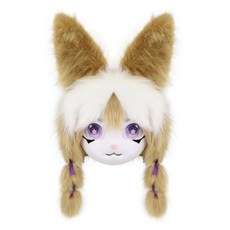 Fursuit獸頭 kig系福瑞兔子成品頭套 福瑞兔子系列兔系單頭 Cosplay穿戴獸頭 專業訂做獸頭 可來圖定做, 駝白色, 1個