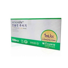 성심 인슐린 주사기 8mm 31g 1ml 100p, 1개