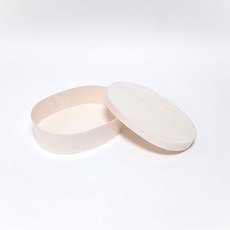 엠엔피 나무도시락 떡포장용기 우드도시락통 타원형 나무뚜껑, 5세트, 1개