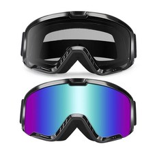 Abtong 더트 바이크 ATV 고글 2팩 오토바이 기어 모토크로스 라이딩 레이싱 MX 및 MTB 액세서리 스키 방풍 안경 자외선400 보호 청소년 남성 여성용 그레이+색상 1, 그레이+컬러풀