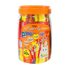 CIAO 啾嚕貓咪肉泥罐裝50支入，多種口味選擇，貓咪零食首選，方便餵食與保存, 700g, 1個, CI-TSC-12啾嚕肉泥 雞肉綜合桶_14g*5種 50入