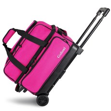 볼링캐리어 볼링가방 2구 더블 트롤리 2볼백 볼링공, 1개, 진분홍