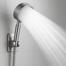 루움 강력수압 스테인리스 고압 샤워기 헤드, 실버, 1개