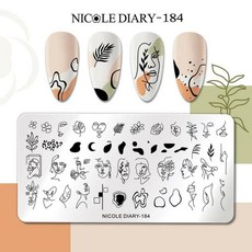 네일 아트 스탬핑 플레이트 드로잉 템플릿 겨울 눈송이 꽃 이미지 스텐실 몰드 인쇄 도구, 1개