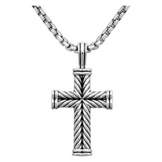 데이비드율만 데코 스털링 실버 크로스 펜던트
