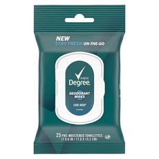 Degree 남성용 On-The-Go 데오도란트 물티슈 쿨 러쉬