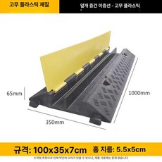 바닥 전선 보호대 사무실 실내 케이블 정리용 고무 몰딩, 옵션 1 (사진참조)