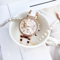 NATURALLY JOJO 香榭巴黎晶鑽時尚三環日曆女錶 原廠公司貨 白玫金