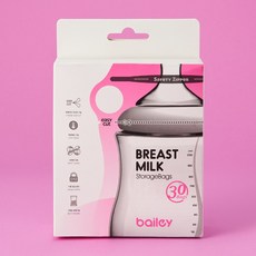 베일리 핑거레스트 모유저장팩/ 200ml - 국산/이중지퍼 밀폐/일회용/위생적/손잡이형 디자인, 30매, 1개