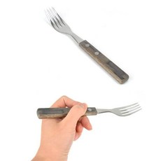 스테이크포크 레스토랑 커트러리 나무손잡이 양식기 포크 19.5cm, 본상품