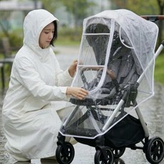 포포헤이 유모차 레인커버 방풍커버, 1개, 화이트