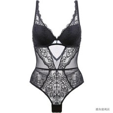 蕾絲網紗連體衣 聚攏深V設計 修飾身形 多色可選