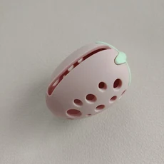 방진 통기성 메이크업 스폰지 딸기 사슴 계란 디자인과 여행 친화적 인 실리콘 뷰티 에그 퍼프 보관 상자, 01 중국, 18 strawberry-pink