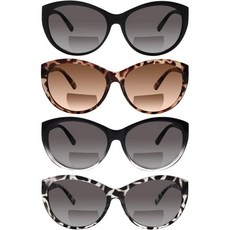 카테이 빈티지 패션 바이포칼 UV400 자외선 차단 야외 리더기를 갖춘 남성 여성용 비디오블라 4팩 리딩 선글라스4팩 믹스 2.75 승수x, 4 Pack Mix, 1.25 x, 1개