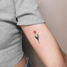 可愛鬱金香花朵【WAWA TATTOO】ins男女防水紋身貼紙刺青貼紙K38, 1個