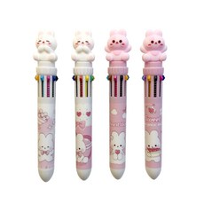 도아브 래빗 캐릭터 10색 볼펜 멀티펜 4개세트, 1세트, 4p