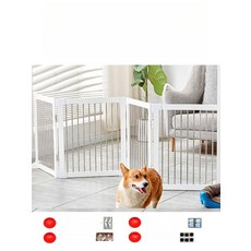 애견 펜스 가림막 실내용 실내 반려동물 도어 보호 애완동물 가정용 강아지펜스 슬라이드, 1개, 화이트 4개 (57 높이)