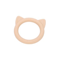 DFMEI 嬰兒硅膠牙膠 嬰兒安撫玩具磨牙棒咬咬膠 可水煮硅膠防吃手神器, 1個, 如圖, 小貓牙膠-膚色