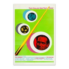더 허슬러 1961년 드라마 영화 포스터 – 네온 팝 아트 스타일 프린트 클래식 레트로 벽 장식 13x19인치, 7.5x11"