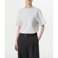 매장정품 무신사스탠다드우먼 MUSINSA STANDARD WOMAN 우먼즈 릴렉스 핏 크루 넥 반팔 티셔츠 [멜란지 라이트 그레이] MWJTS0Z03-ML 540688