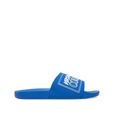 베르사체진쿠튀르 엠보스드 로고 슬라이더 샌들