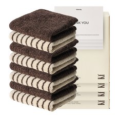 키플 홈 소프트 데일리 미니타월 2p세트, 4세트, 딥브라운+딥브라운스트라이프