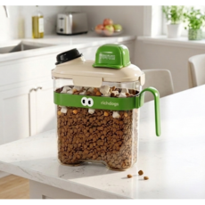 리치독스 사료통 BPA Free 반려동물 다용도 보관통, 1개, 3.6L, 그린