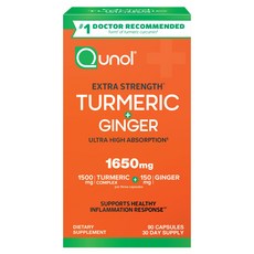 Qunol 特強薑黃素 1500毫克 + 生薑 150毫克 膠囊, 1個, 90錠